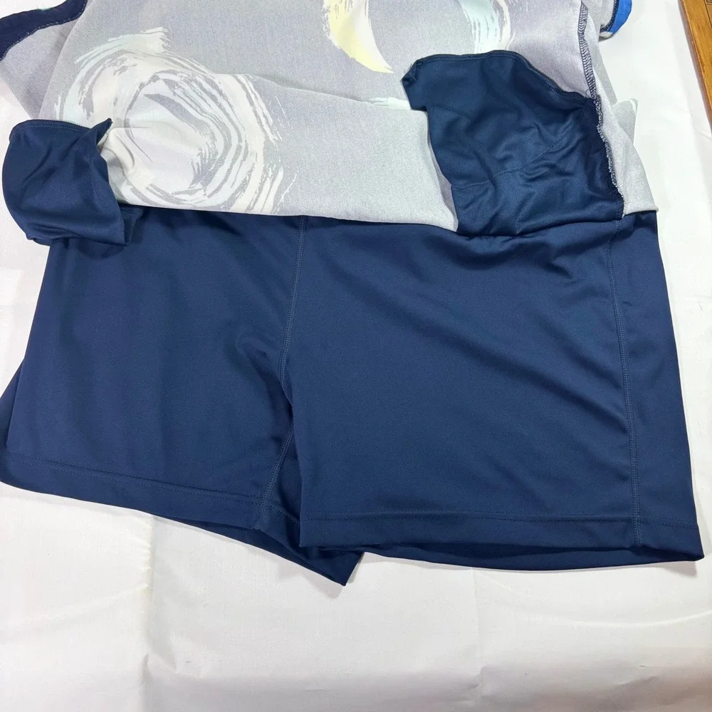 Lady Hagen Golf‎ Skort XL Navy Blue Abstract Stretch Pocket Athletic Activewear
